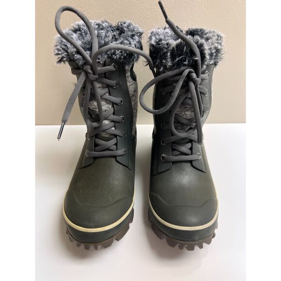 Bogs Arcata knit lined boots in green/gray. Size 7. - Picture 1 of 9
